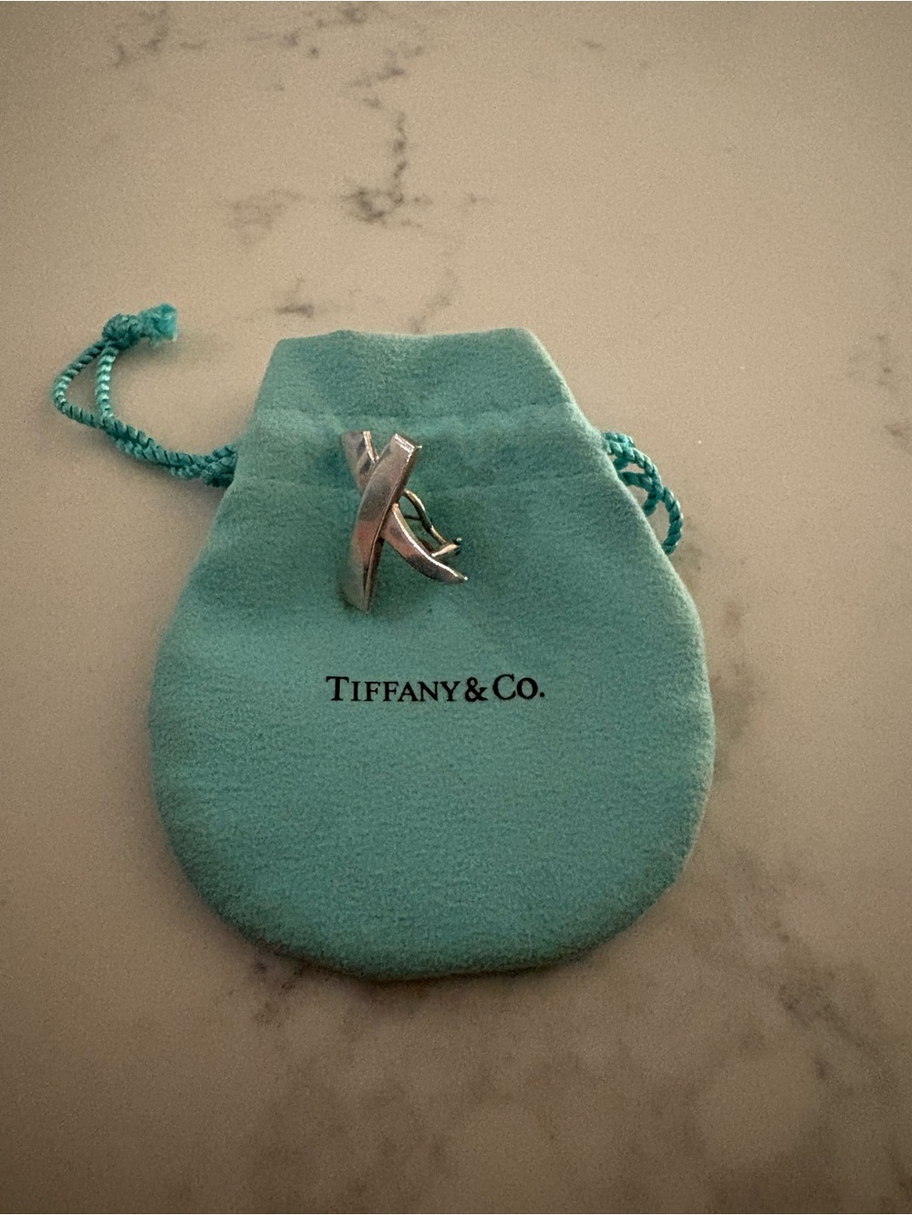 Tiffany & Co. Sterling Silver Paloma’s Graffiti X earring with dust bag